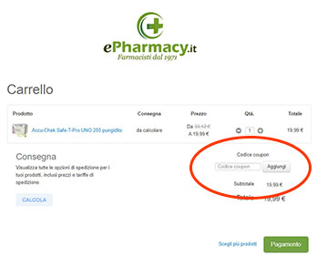 dove inserire il coupon ePharmacy