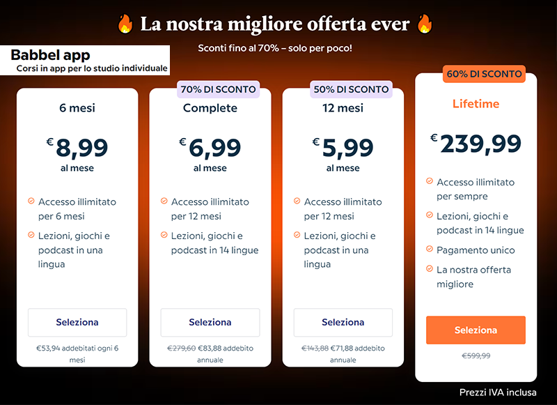 abbonamenti Babbel APP scontati per il Black Friday