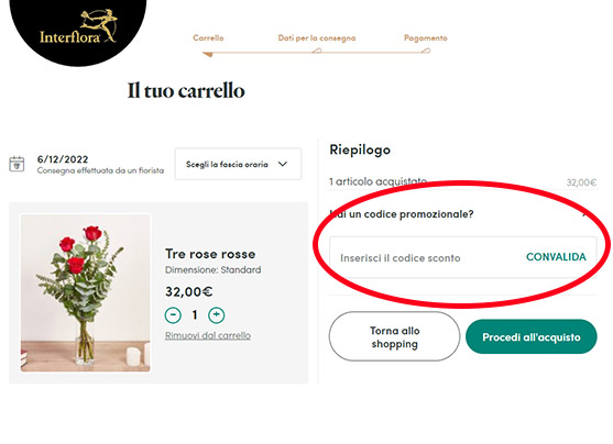 Codice sconto Interflora