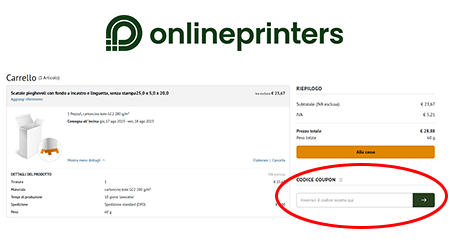 dove inserire il codice sconto onlineprinters