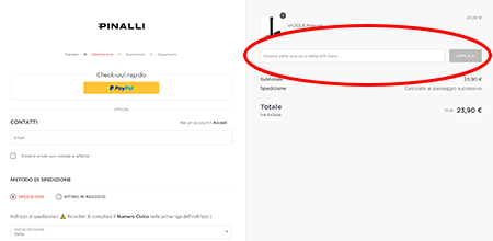 codice sconto Pinalli