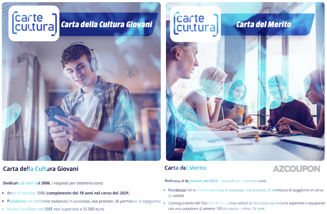 Bonus Cultura 2025 - Carta del Merito e Carta Cultura Giovani