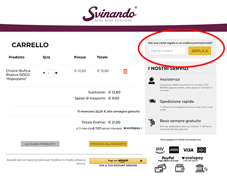 Come usare un codice sconto Svinando