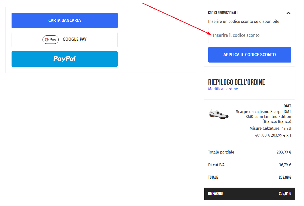 Come utilizzare un codice sconto Private Sport Shop