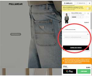 inserire un codice sconto Pull&Bear