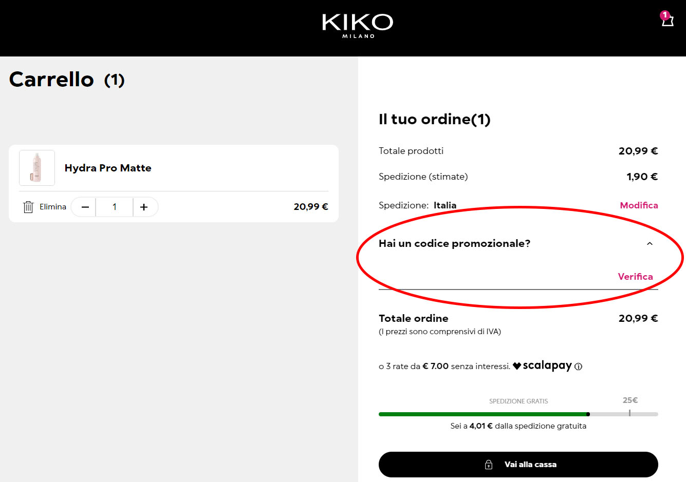 Dove inserire il codice sconto KIKO? codice sconto KIKO
