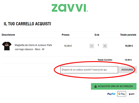 Dove inserire il codice sconto Zavvi?
