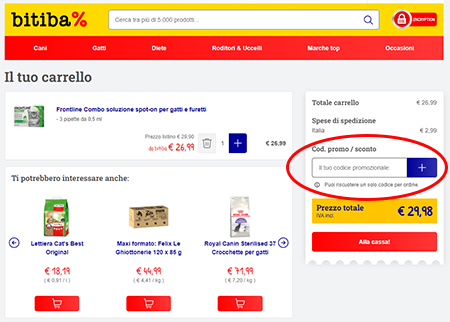 utilizzare un codice sconto Bitiba dove inserire il codice sconto Bitiba