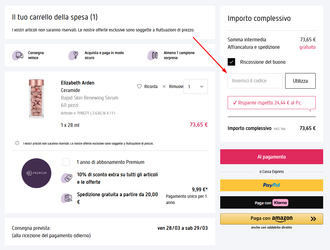 codice sconto Parfumdreams Dove inserire il codice sconto Parfumdreams