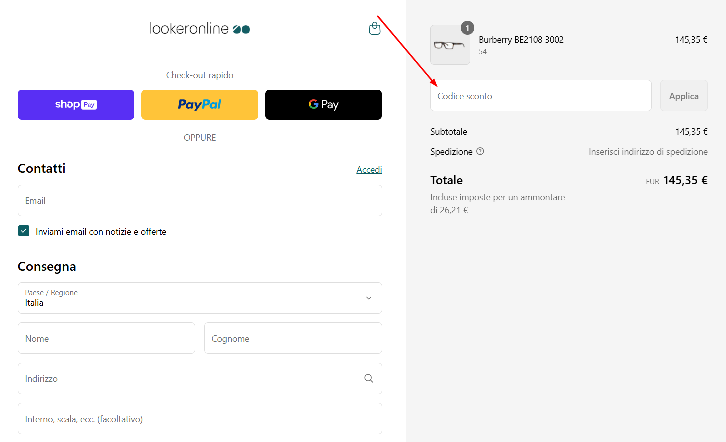 Codice sconto LookerOnline